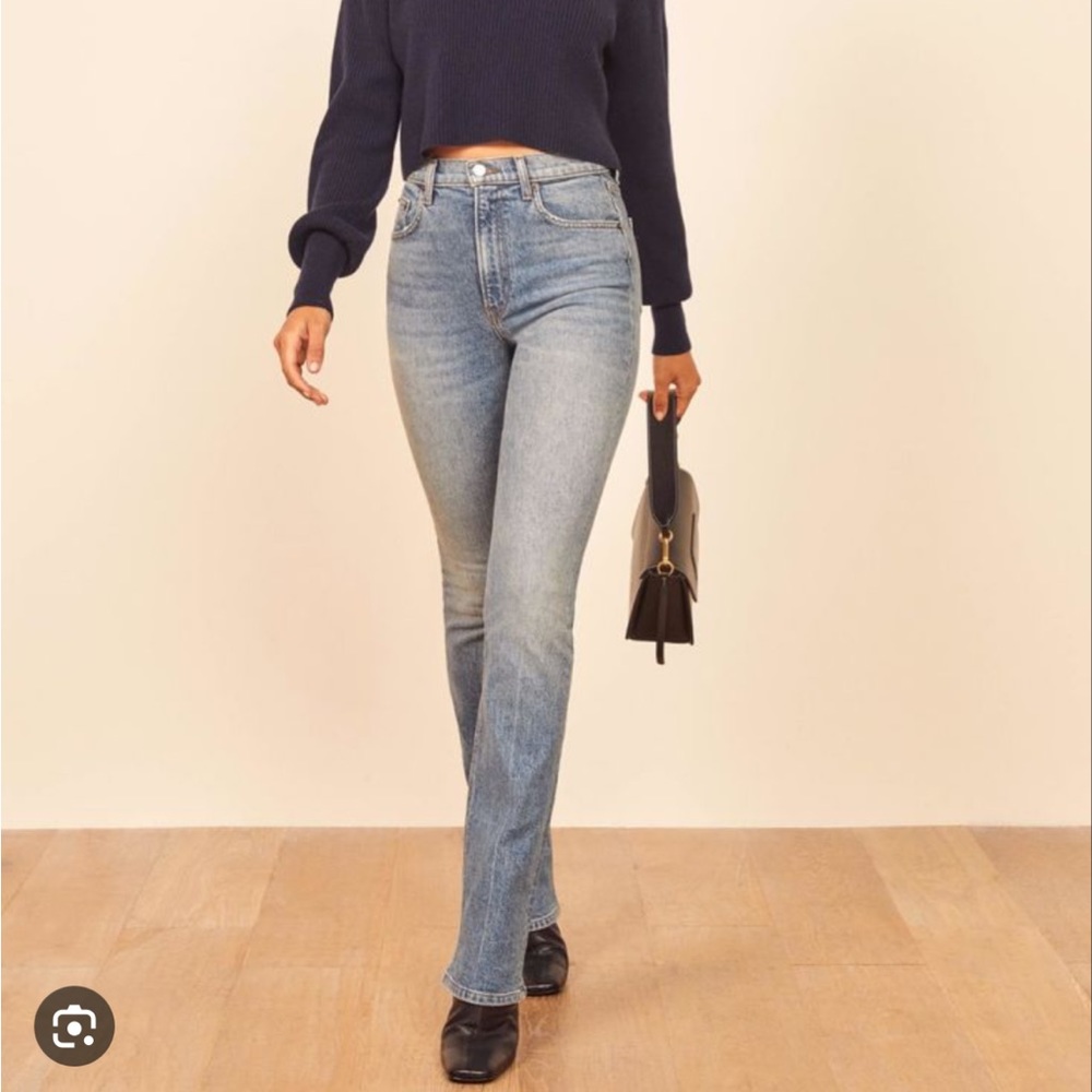Reformation Peyton High Rise Bootcut Jean in Malta Wash